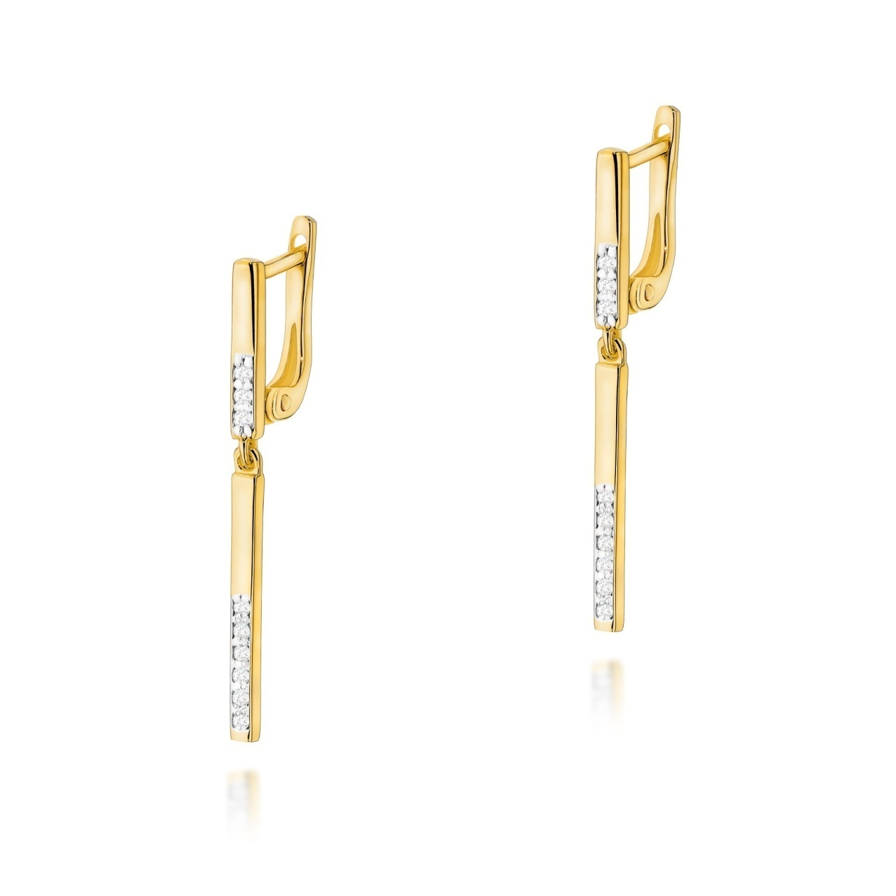 Cercei Aur 14K cu Diamante Naturale 0.09 ct