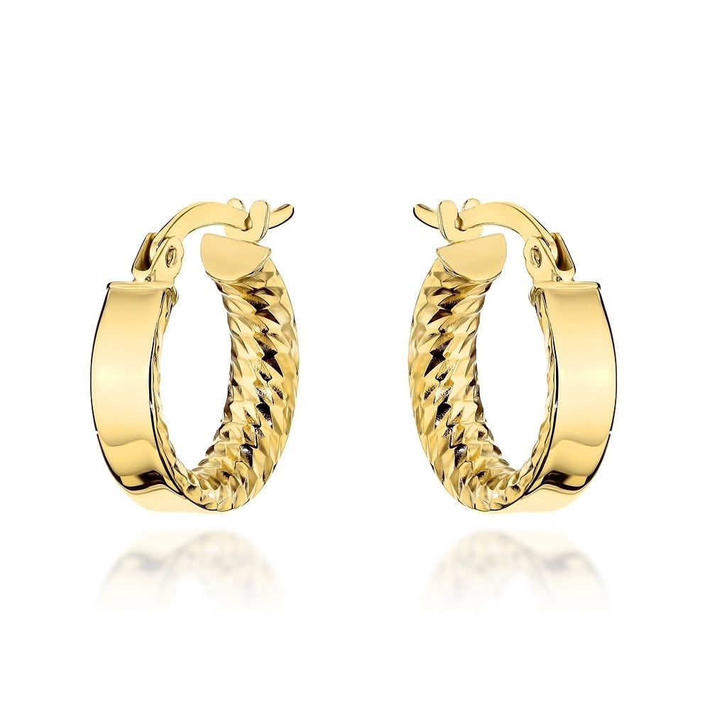Cercei Aur 14K Rotunzi cu Design Interior Elegant