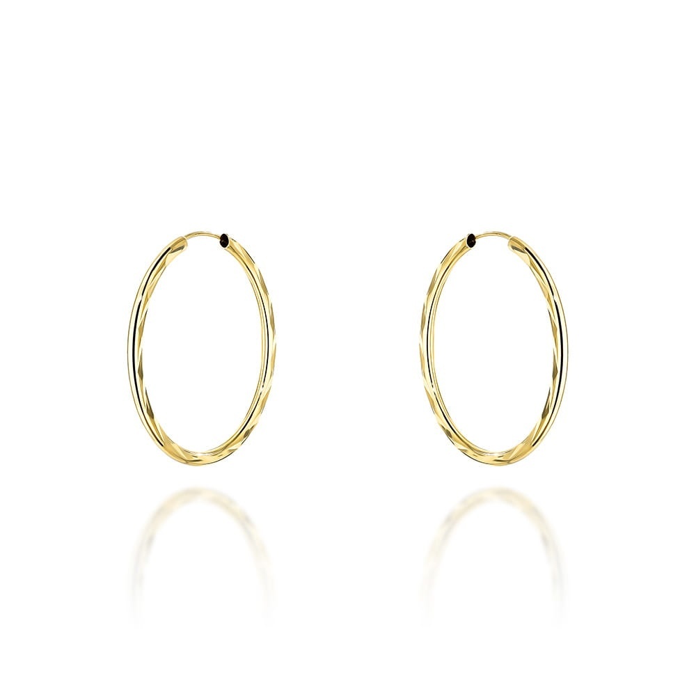 Cercei cerc cu diamante super usoare, 2,5 cm