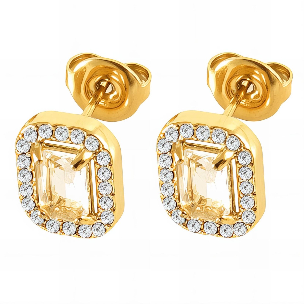 Cercei Stud Elegance din Inox placat cu AUR 18K
