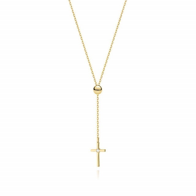 Colier Aur 14K cu Diamant Natural 0.01 ct