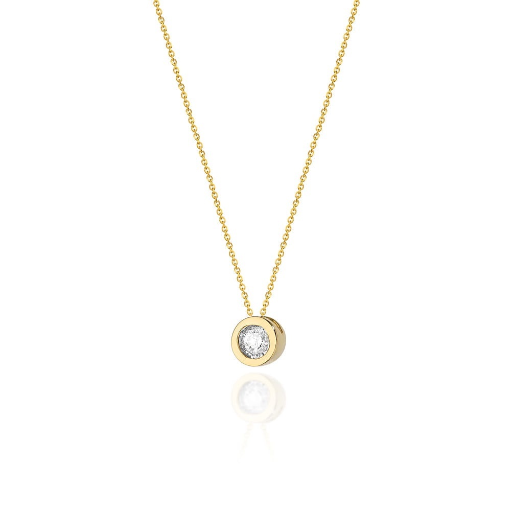 Colier Aur 14K cu Diamant Natural 0.08 ct