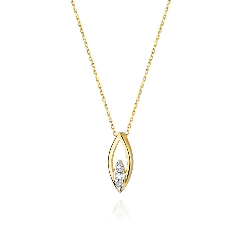 Colier Aur 14K cu Diamante Naturale 0.08 ct