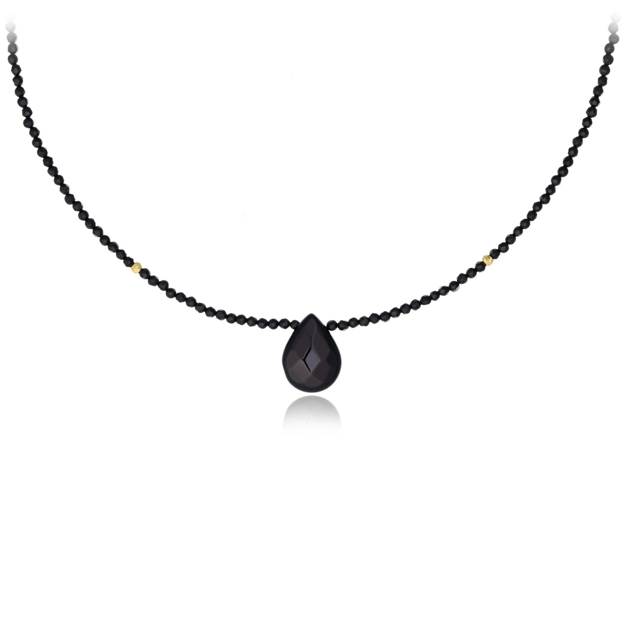 Colier Black Drop cu Onix și AUR 14K