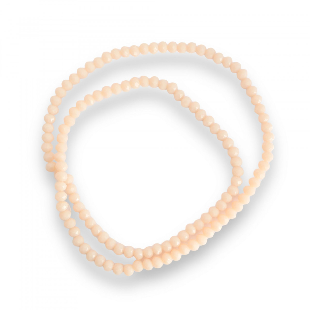 Cristale rondele fațetate de 4 mm - șirag aprox 130 bucăți - beige opac