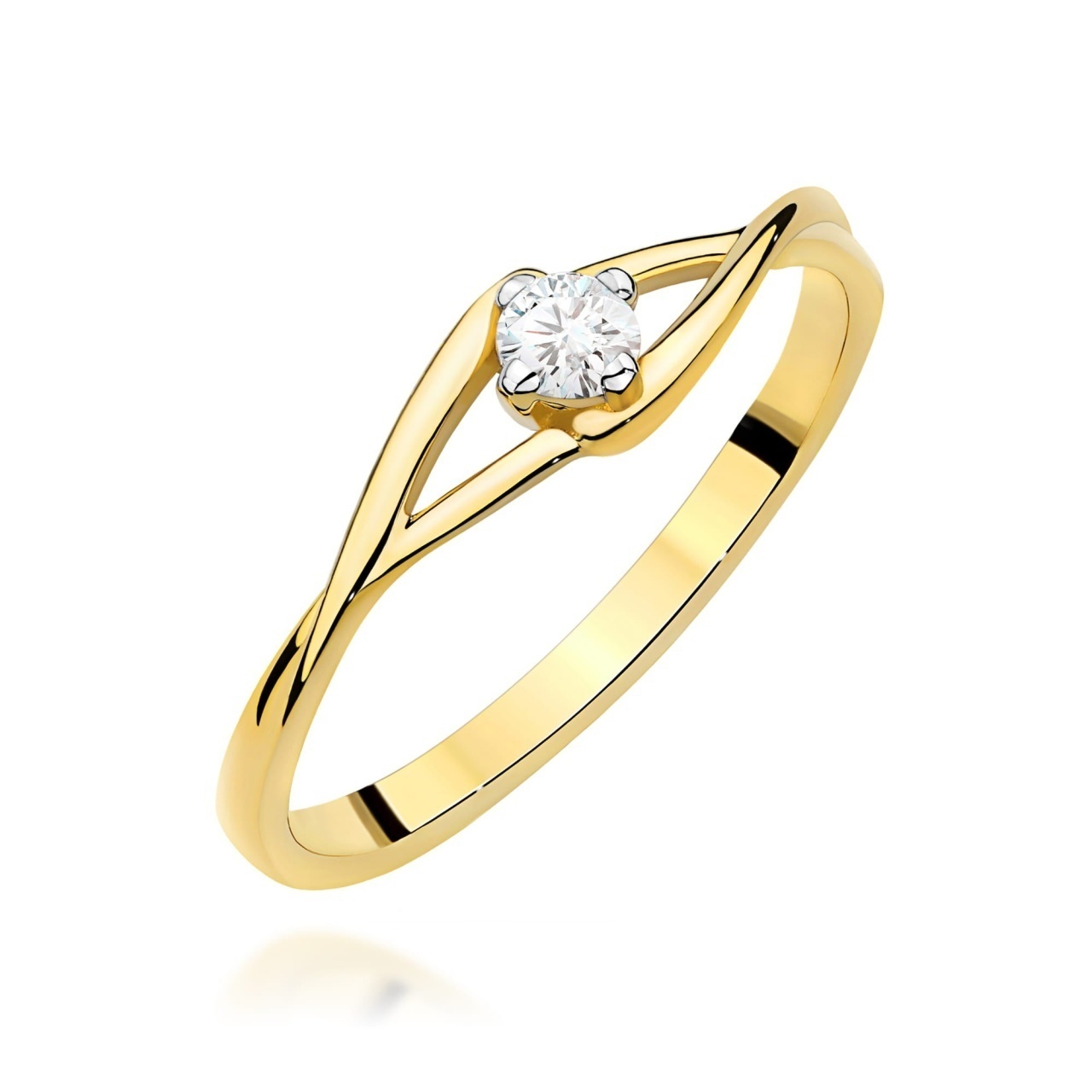 Inel Aur 14K cu Diamant Natural 0.10 ct