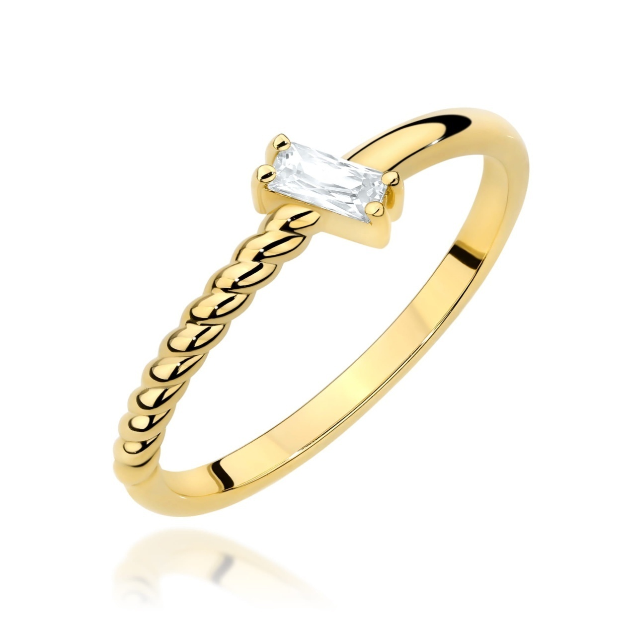 Inel Aur 14K cu Diamant Natural 0.13 ct