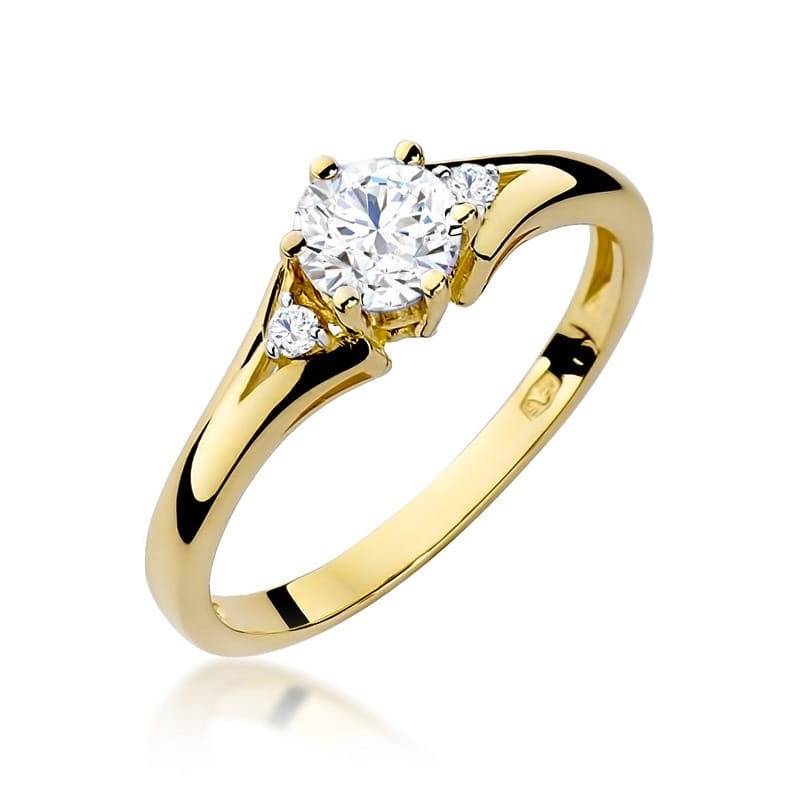 Inel Aur 14K cu White Sapphire 0.60 ct si Diamante Naturale 0.03 ct