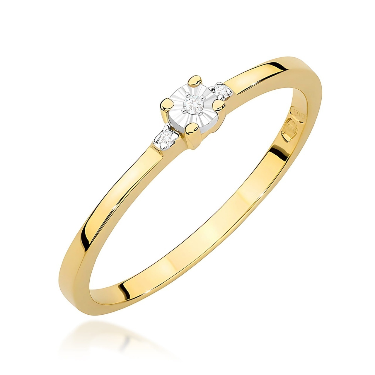 Inel Aur 9K cu Diamante Naturale 0.02 ct