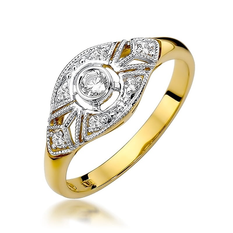 Inel Aur 9K cu Diamante Naturale 0.19 ct
