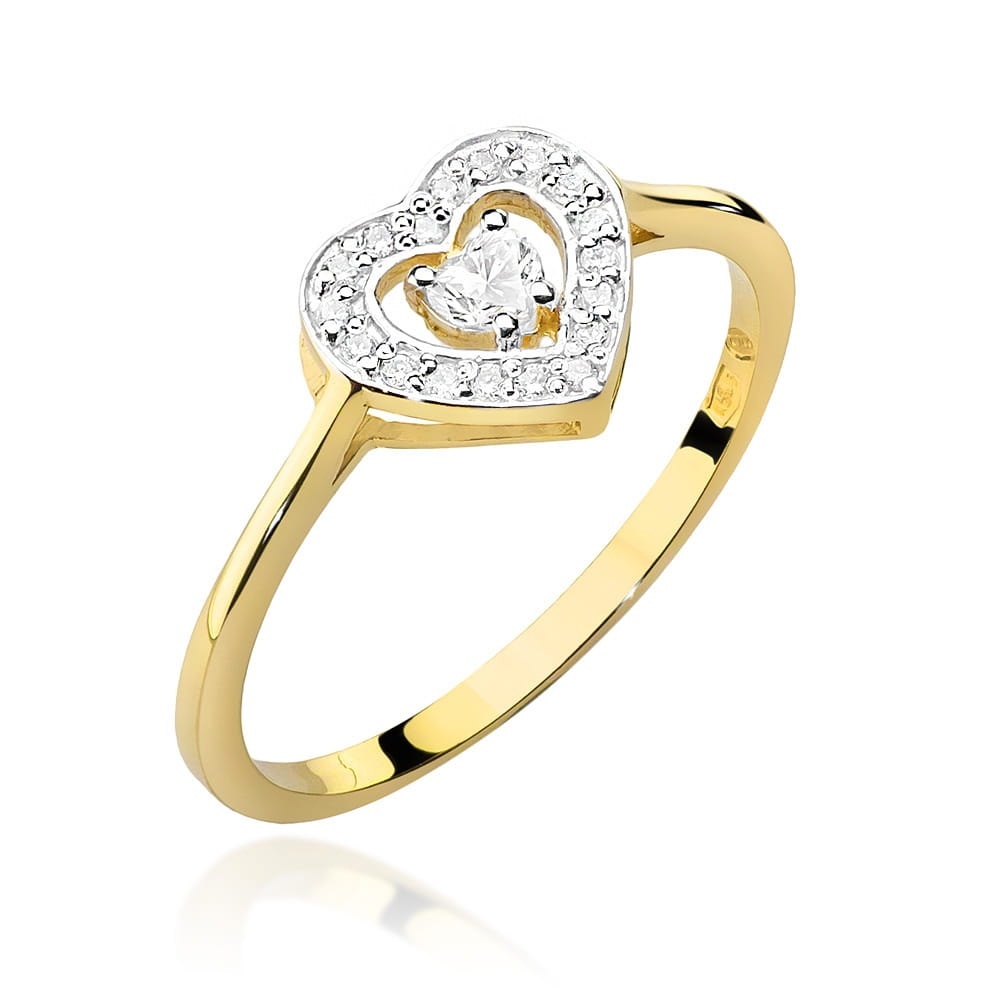 Inel Aur 9K cu Diamante Naturale 0.19 ct