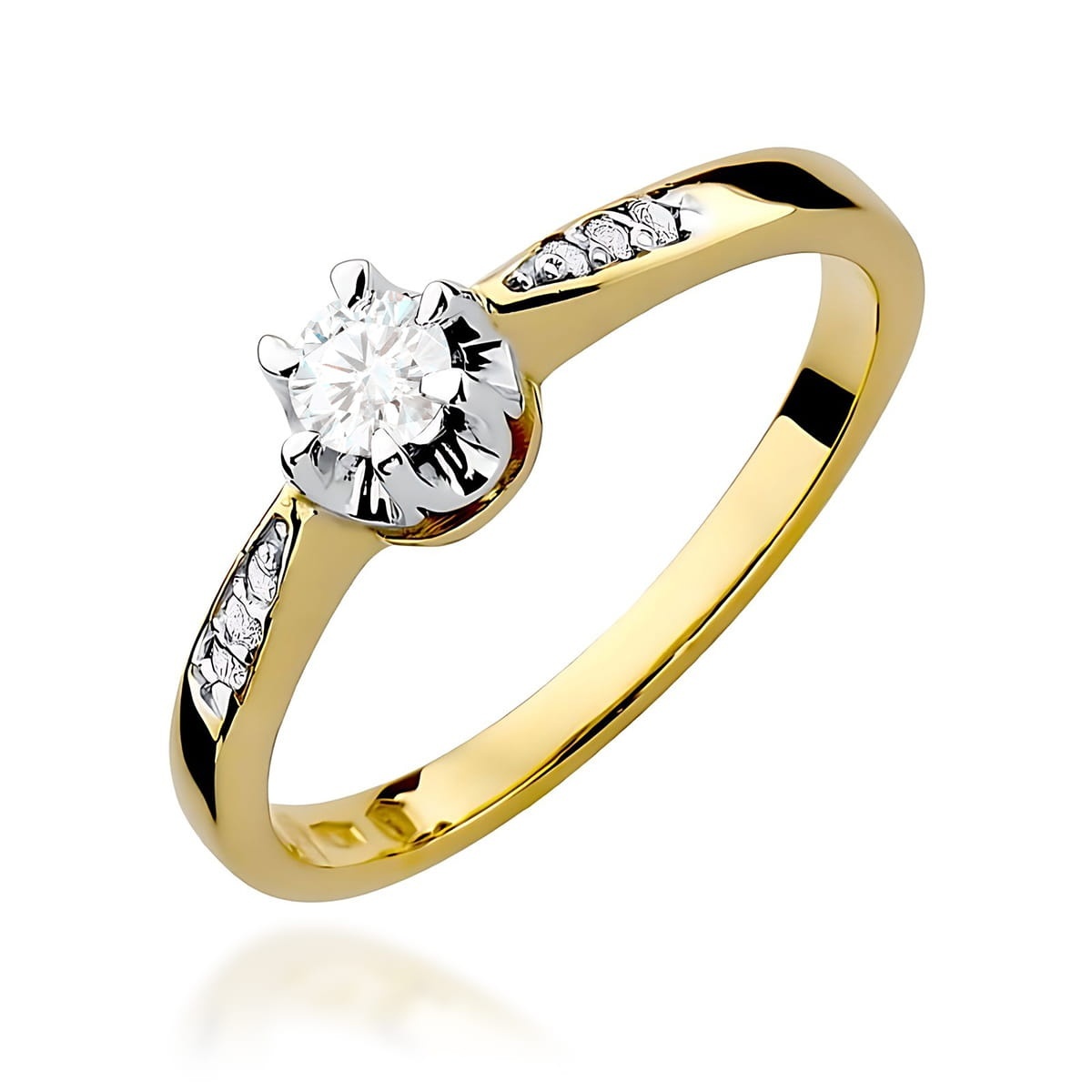 Inel Aur 9K cu Diamante Naturale 0.25 ct