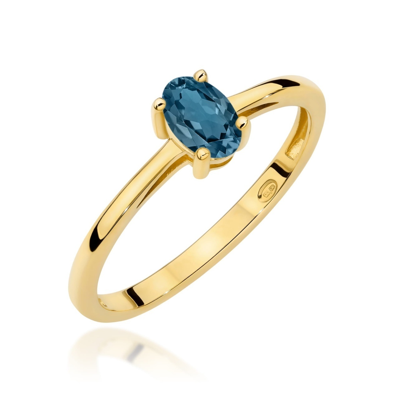 Inel Aur 9K cu Topaz London Blue 0.50 ct