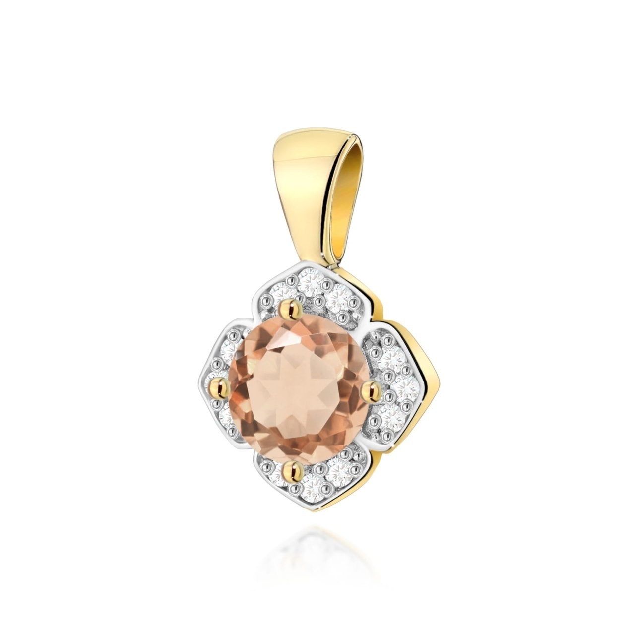 Pandantiv Aur 14K cu Morganit 0.40 ct si Diamante Naturale 0.06 ct