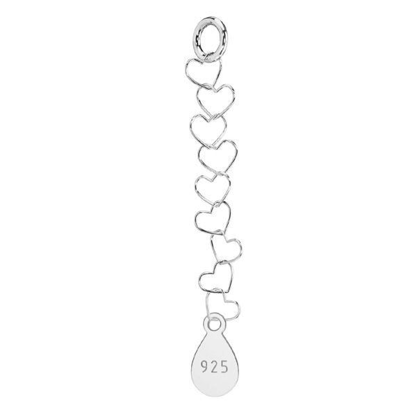 Prelungire / extensie din argint 4cm - inimioare