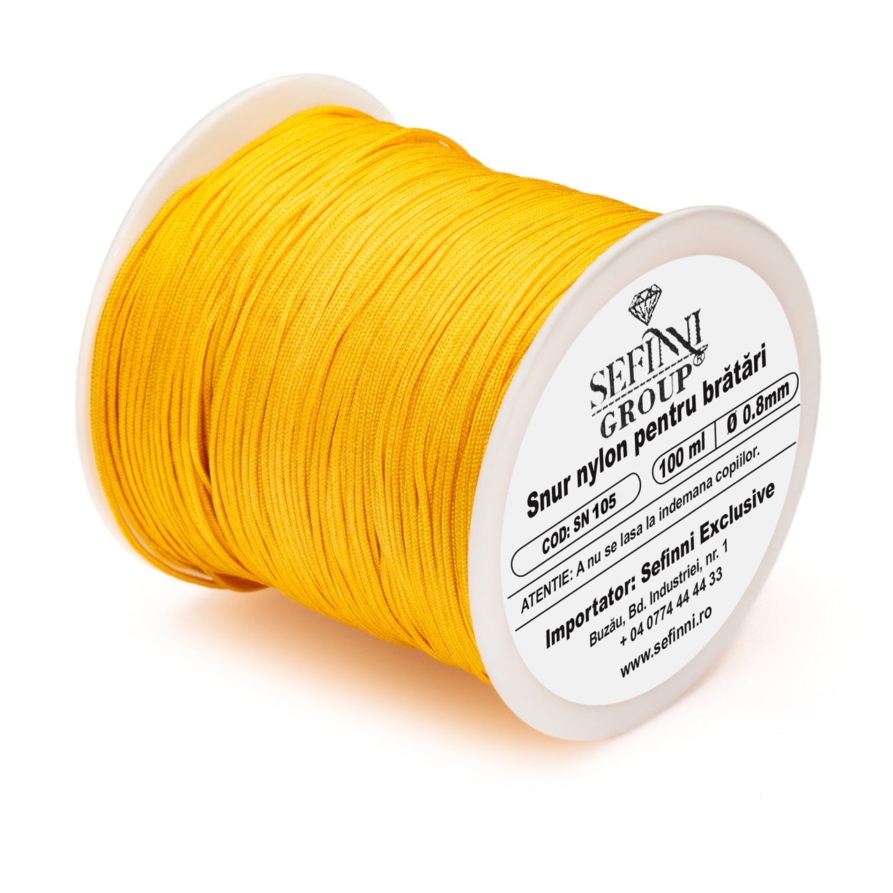 Rola snur 100m x 0.8mm - galben inchis