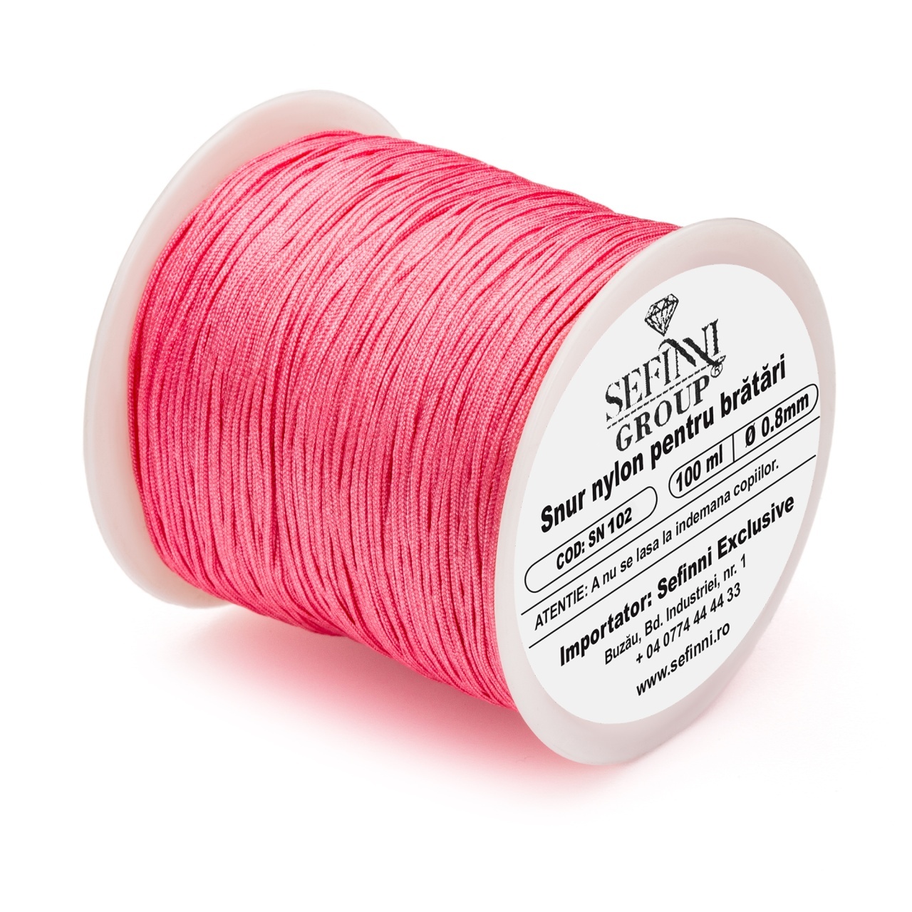 Rola snur 100m x 0.8mm - roz