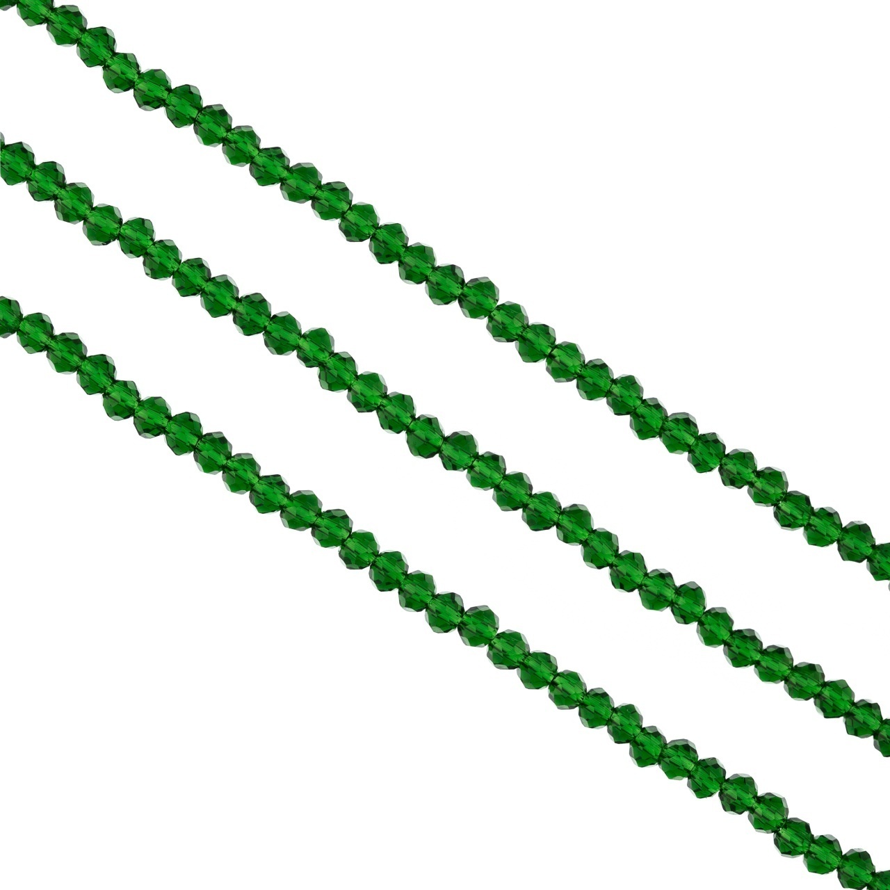 Șirag cristale rondele 3mm - Verde Smarald transparent