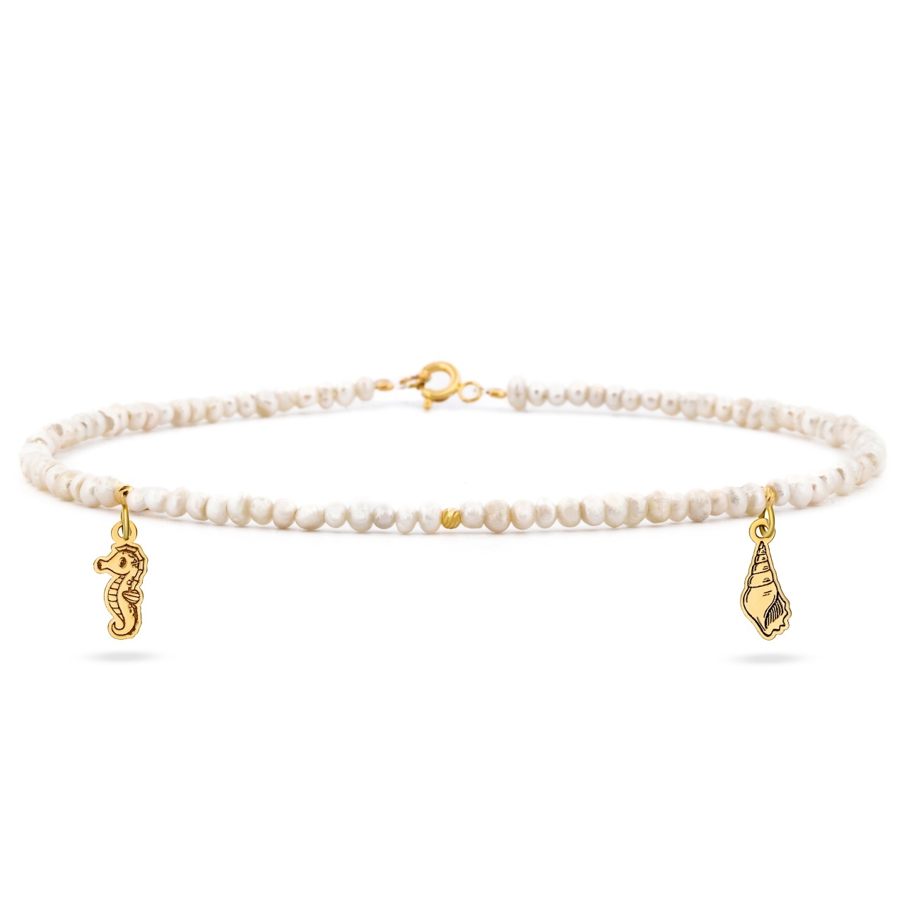 Brățară de picior Pure Pearls cu perle de cultură de 2,5 mm și aur 14K