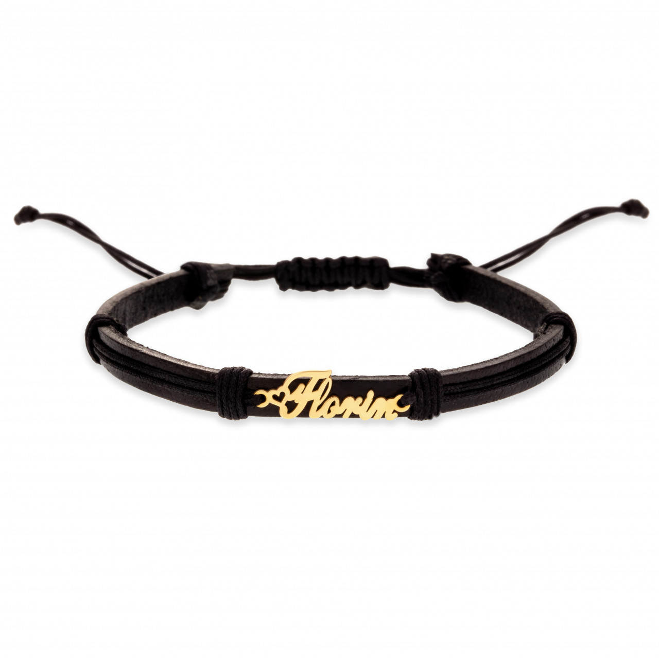 Bratara Your name din AUR 14K si Piele Naturală