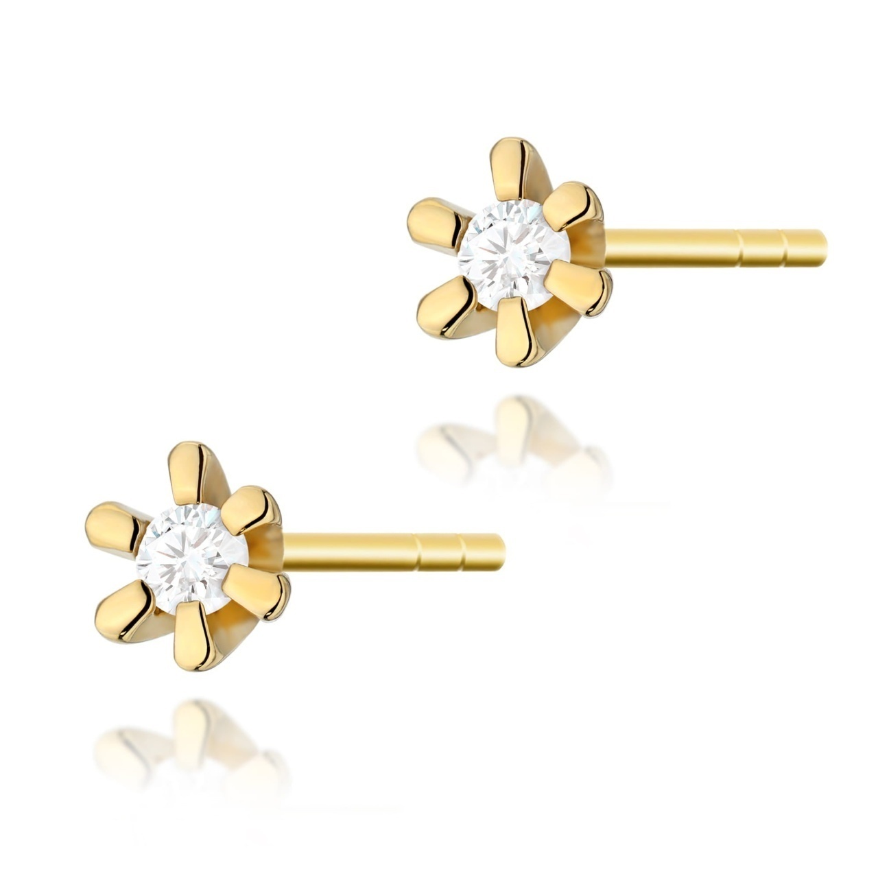 Cercei Aur 14K cu Diamant Natural 0.02 ct