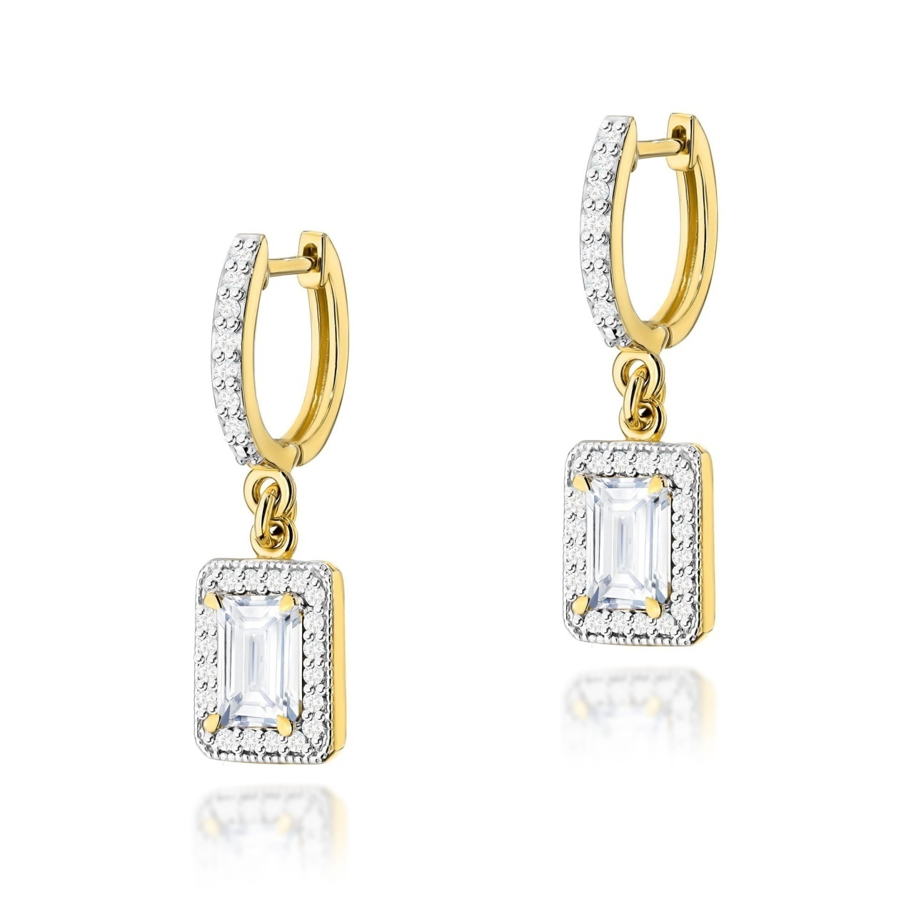 Cercei Aur 14K cu Diamante de Laborator 0.94 ct