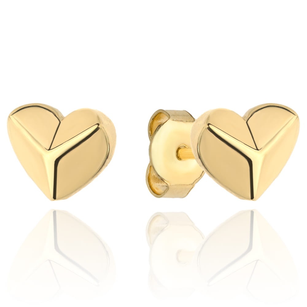 Cercei Aur 14k cu Inima 3D