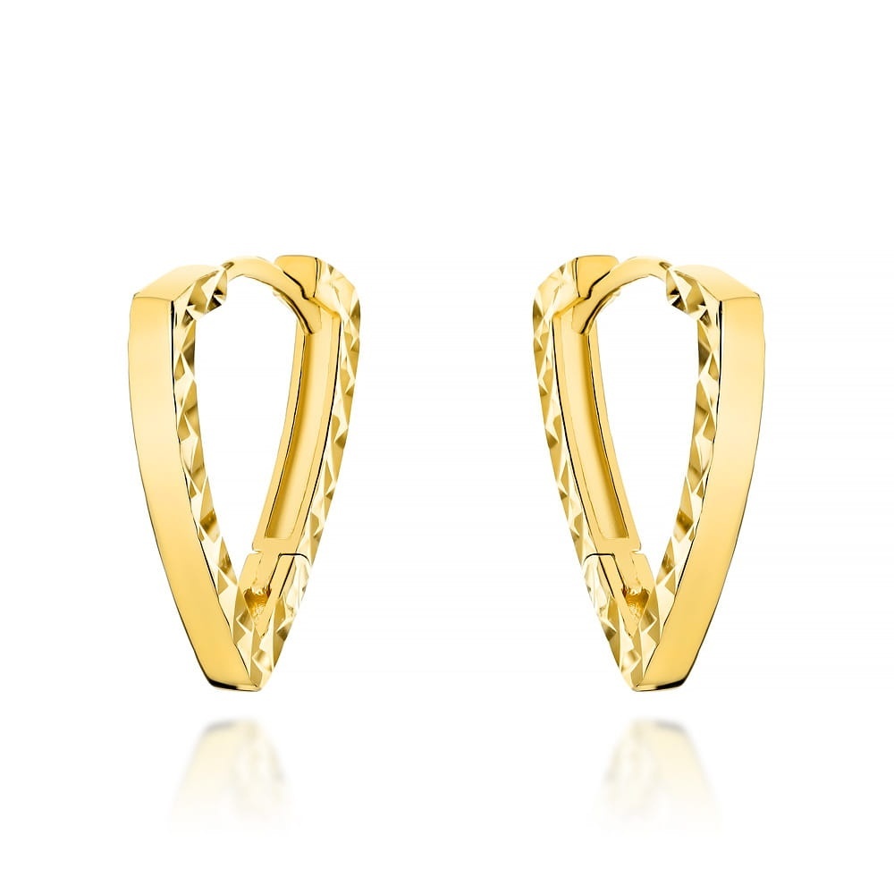 Cercei Aur 14K Triunghiuri Diamantate