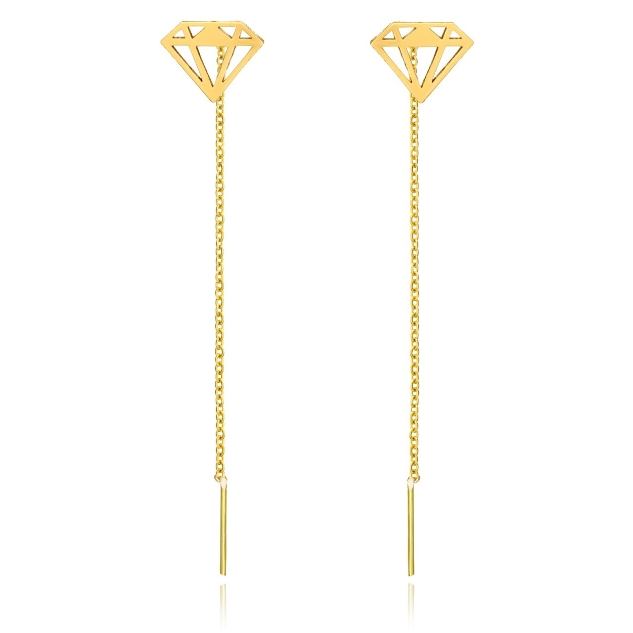 Cercei Diamondy din AUR 14K cu lănțișor