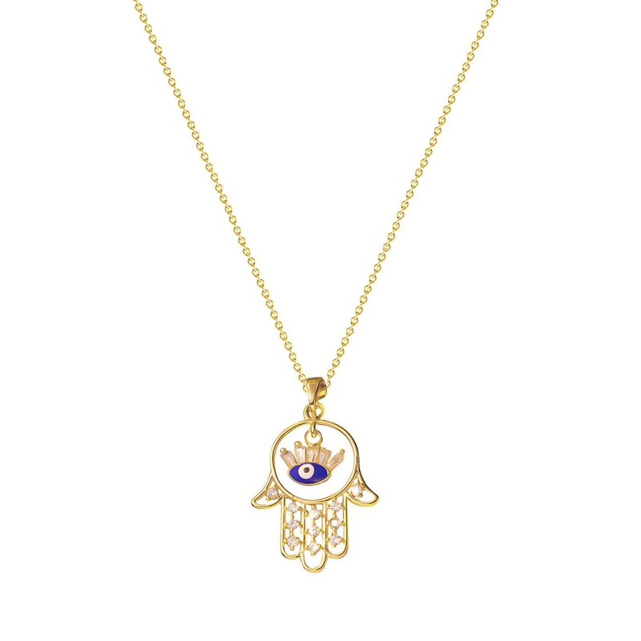 Colier Evil Eye din Inox placat cu AUR