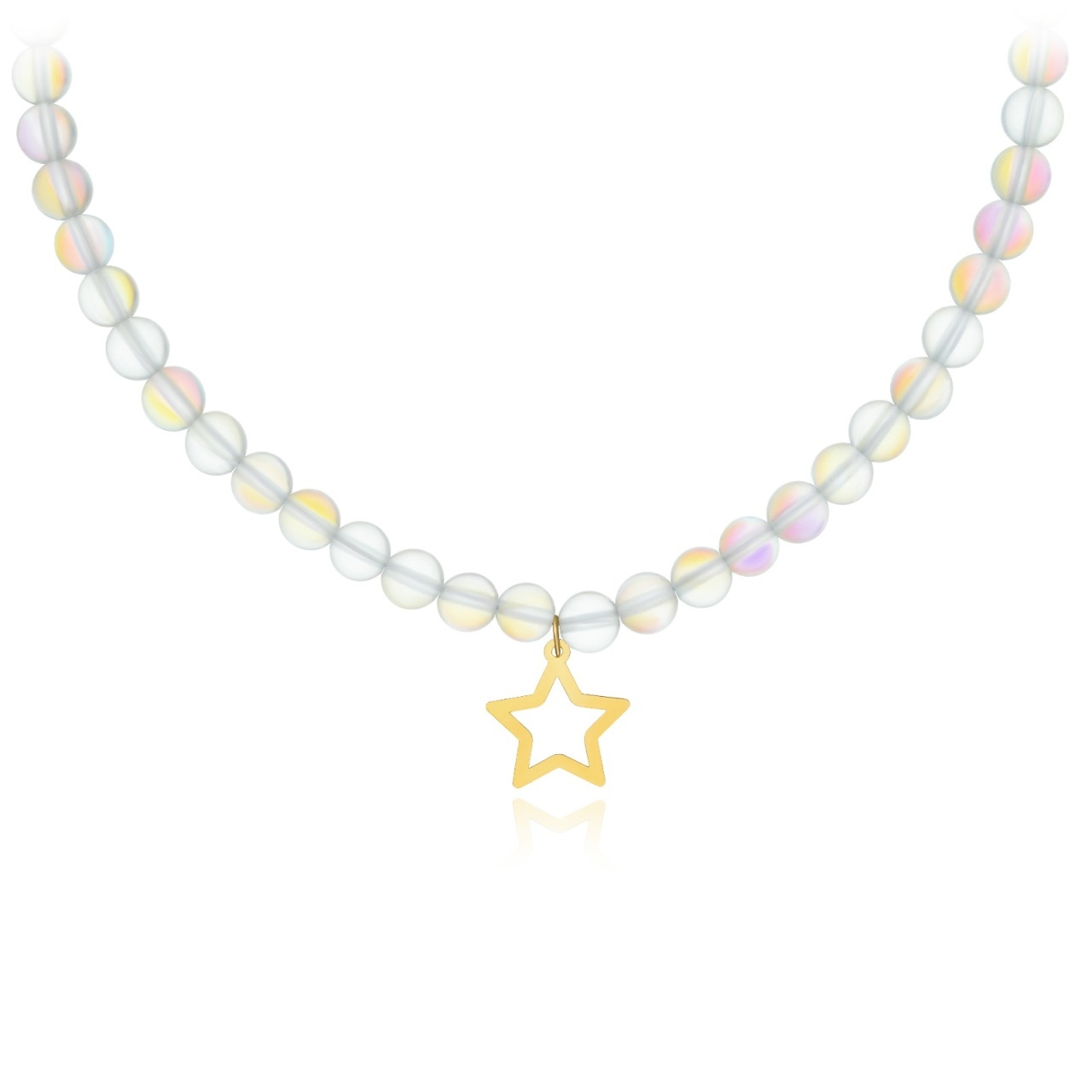 Colier Moon Star cu cristale și AUR 14K