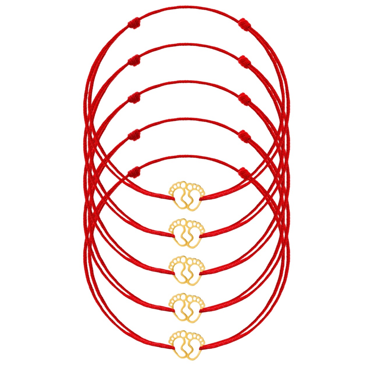 Engros Lot 5 brățări cu Talpite Bebe Clasic Collection din Aur 14K