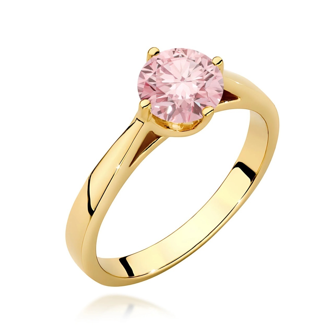 Inel Aur 14K cu Diamant Roz de Laborator 1.00 ct