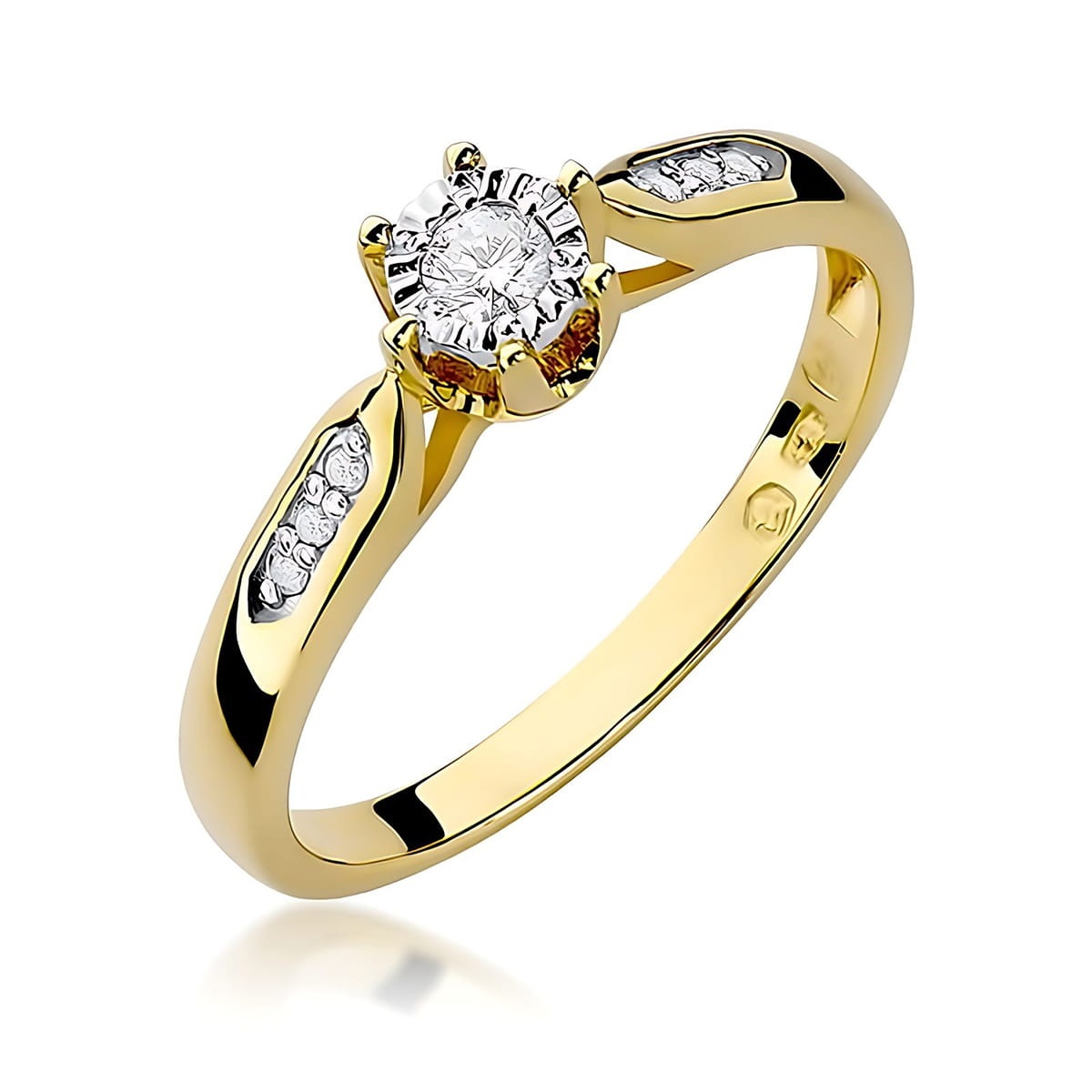 Inel Aur 14K cu Diamante de Laborator 0.13 ct