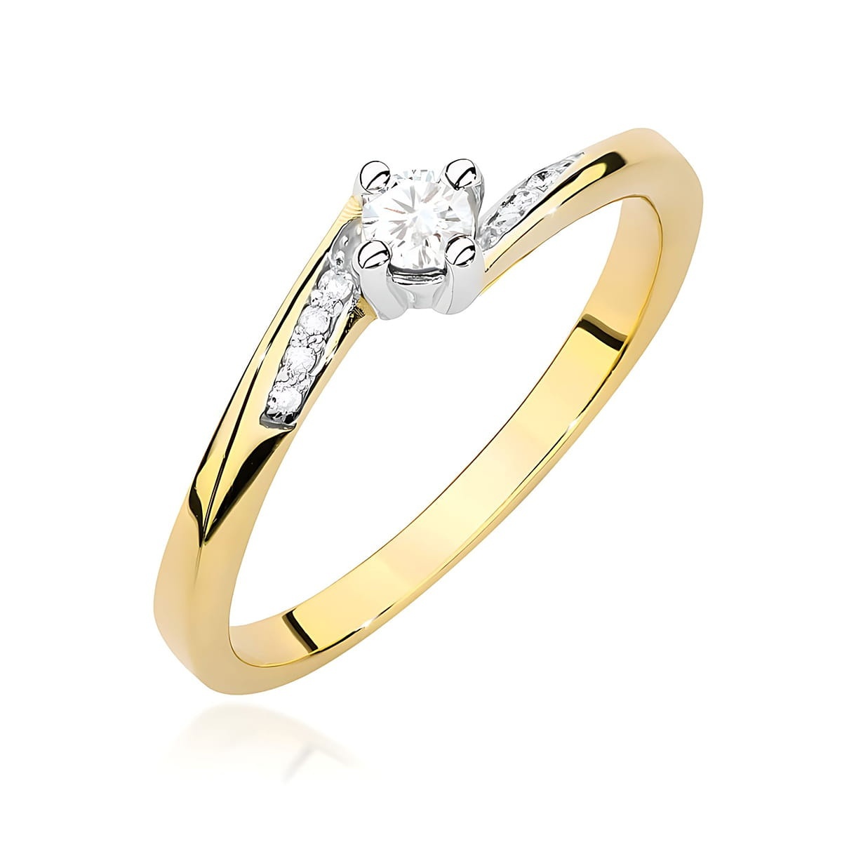 Inel Aur 14K cu Diamante Naturale 0.14 ct