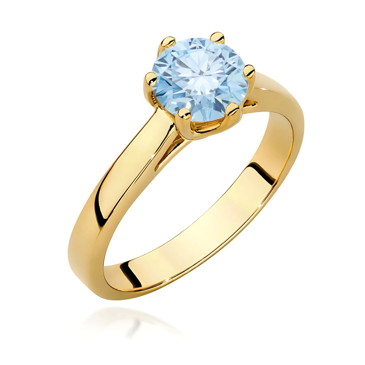 Inel Aur 9K cu Diamant Albastru de Laborator 1.00 ct