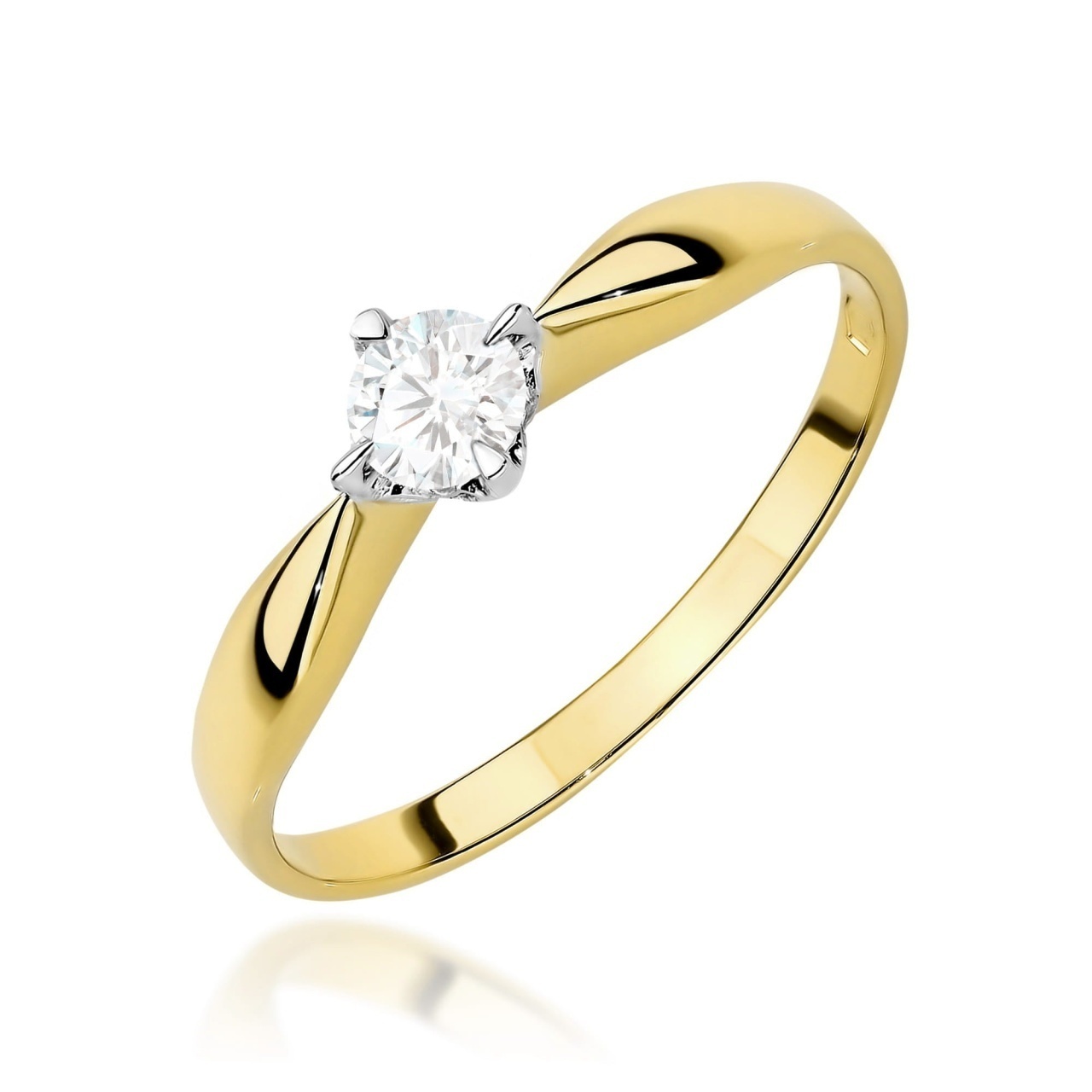 Inel Aur 9K cu Diamant de Laborator 0.15 ct