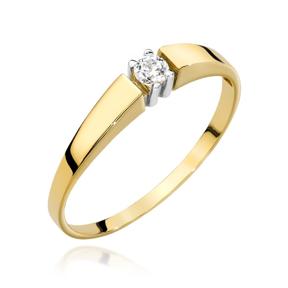 Inel Aur 9K cu Diamant Natural 0.08 ct