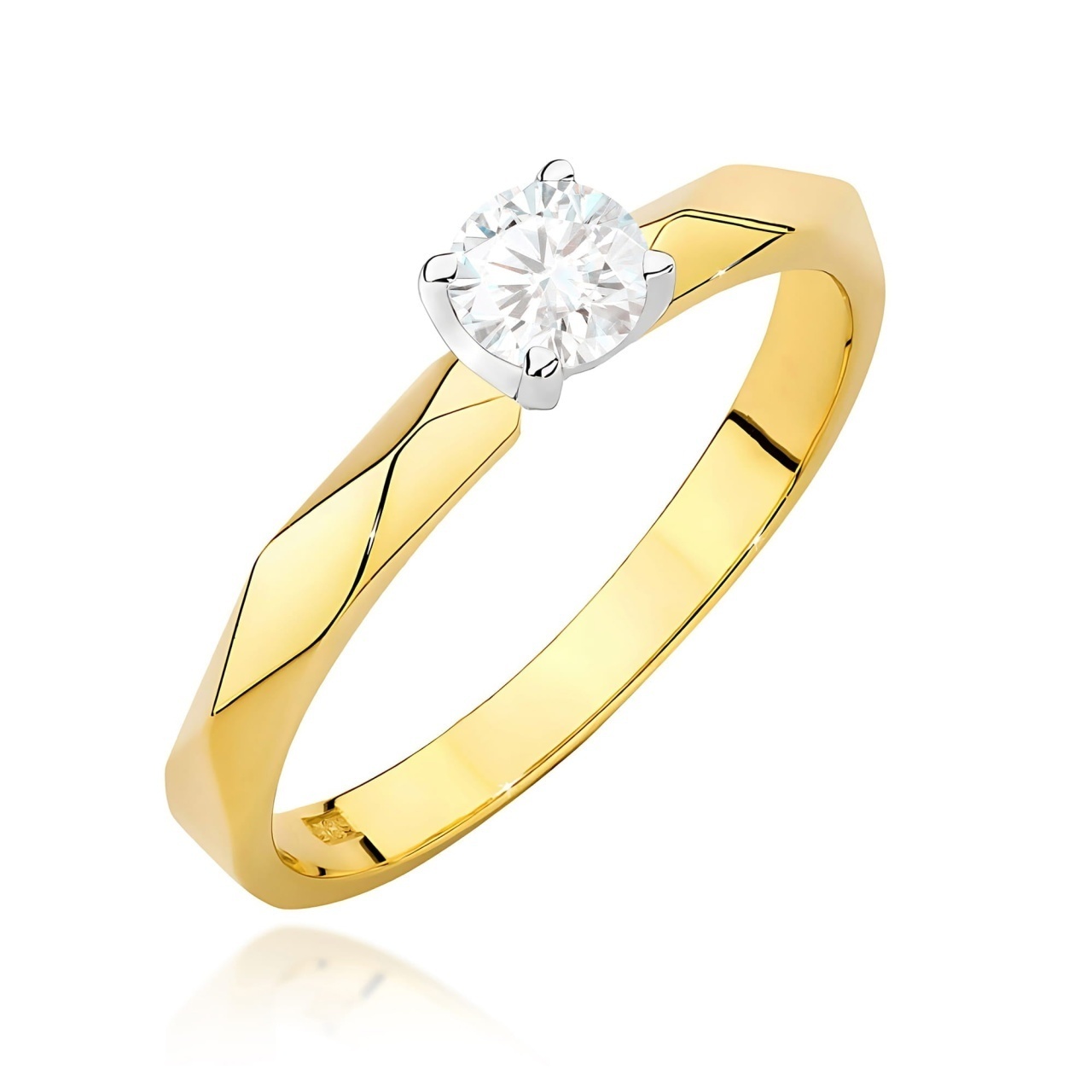 Inel Aur 9K cu Diamant Natural 0.25 ct