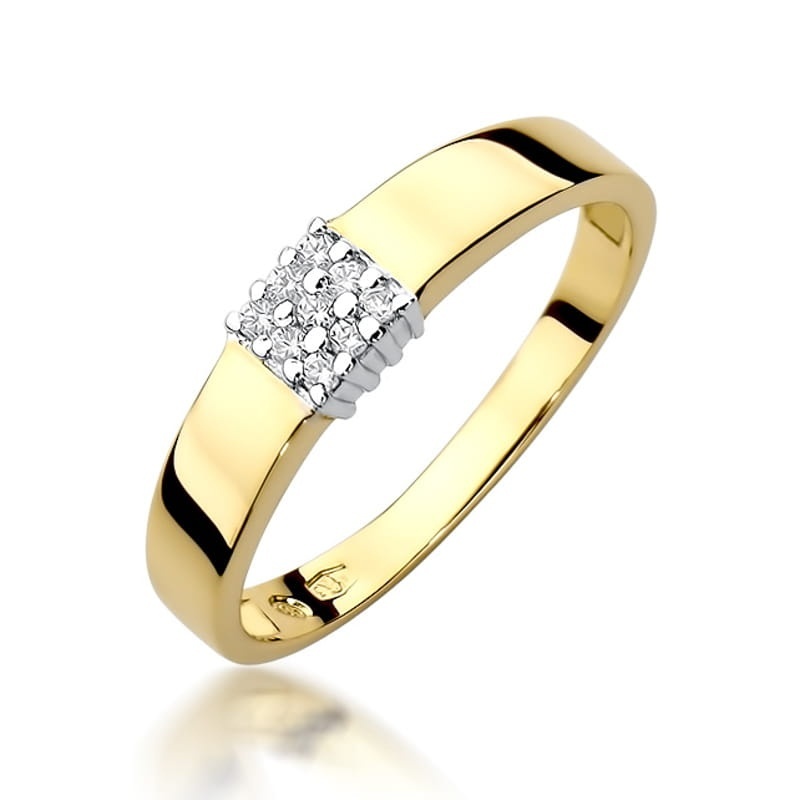 Inel Aur 9K cu Diamante Naturale 0.08 ct