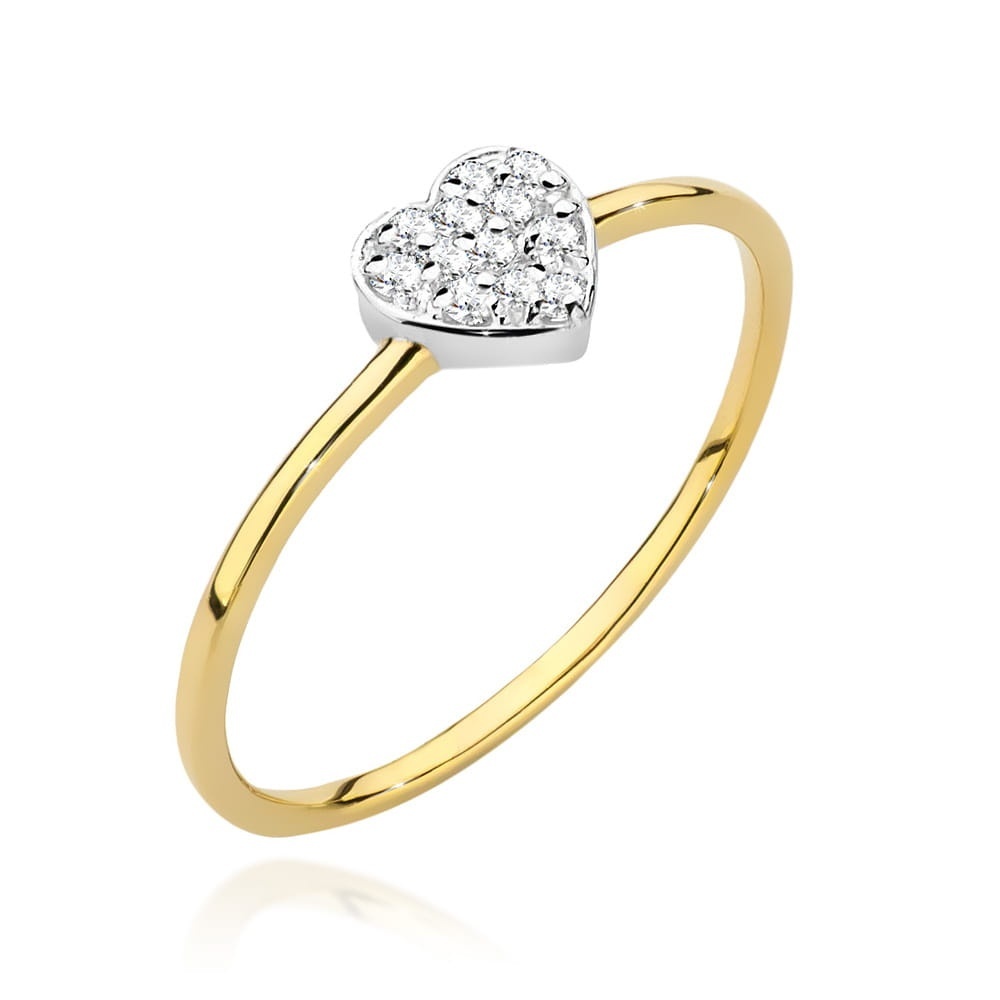Inel Aur 9K cu Diamante Naturale 0.10 ct