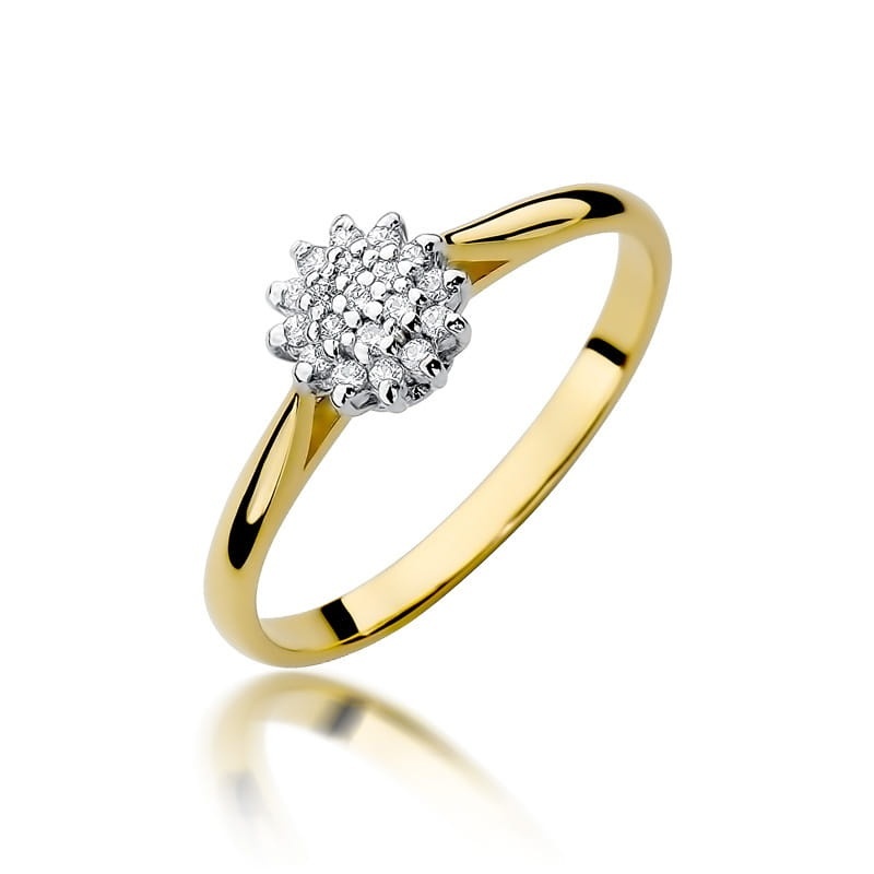 Inel Aur 9K cu Diamante Naturale 0.10 ct