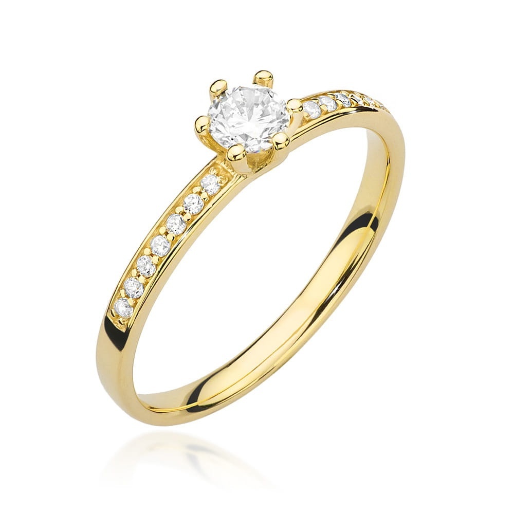 Inel Aur 9K cu Diamante Naturale 0.37 ct