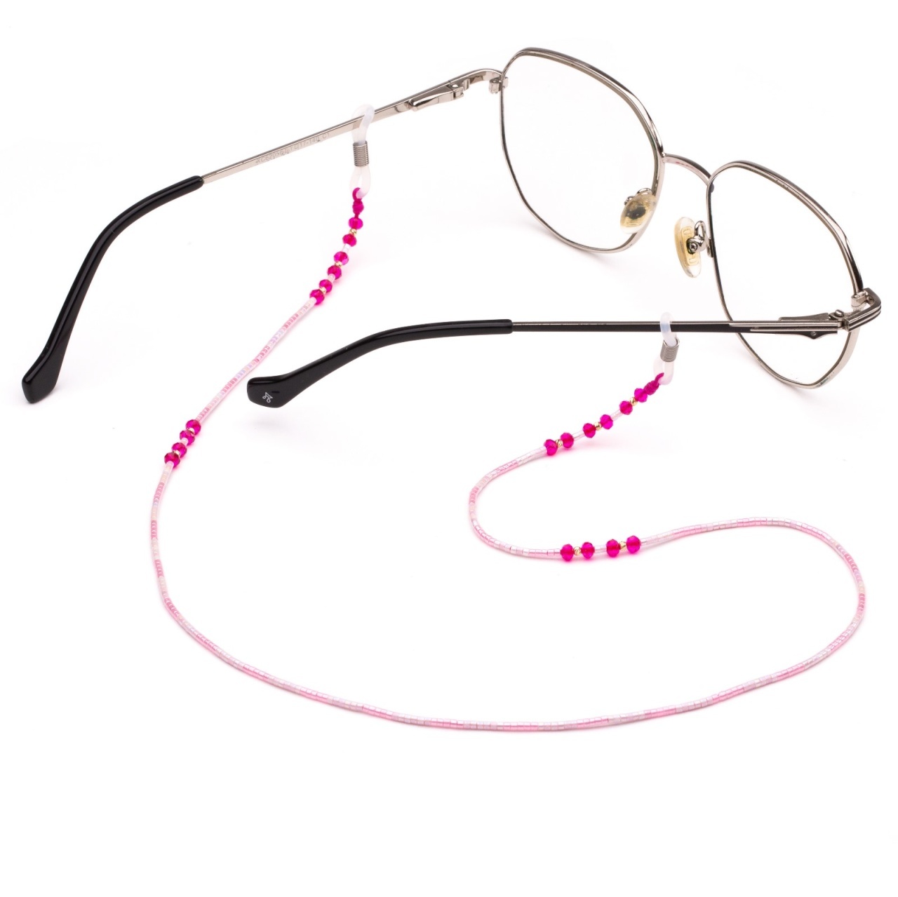 Lănțișor de copii - pentru ochelari, model Pinky cu bile din AUR 14K