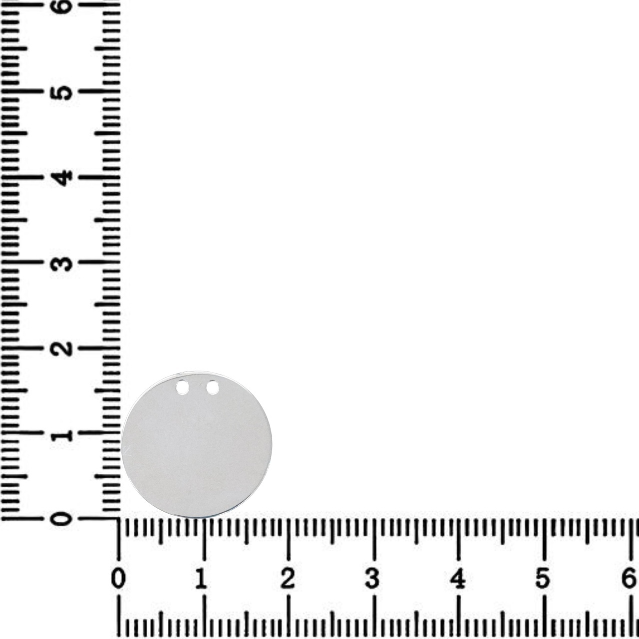 Link Argint - pentru colier - banut 1.8cm cu 2 gauri pentru gravat