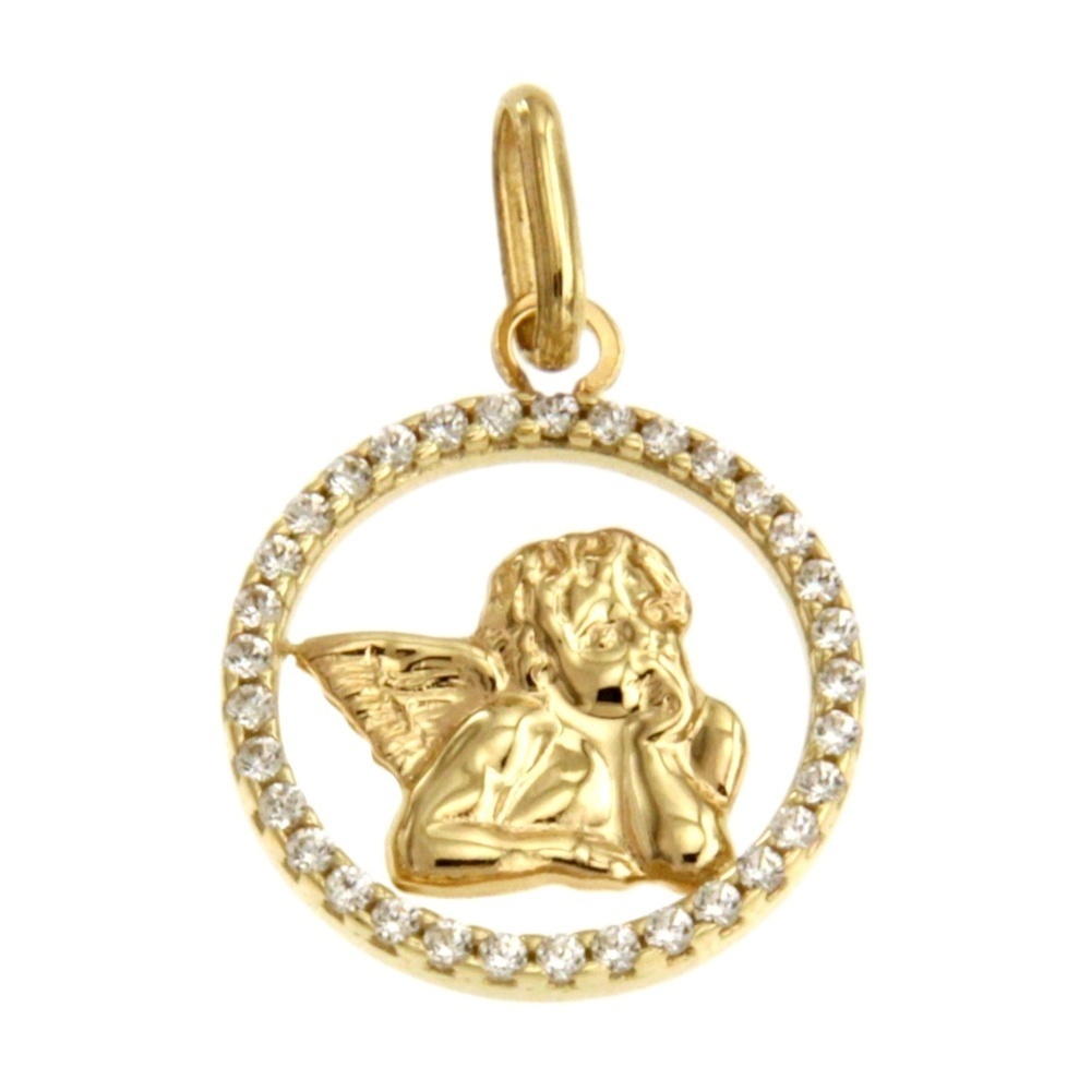 Medalion Înger Aur 14K Cu Zirconii