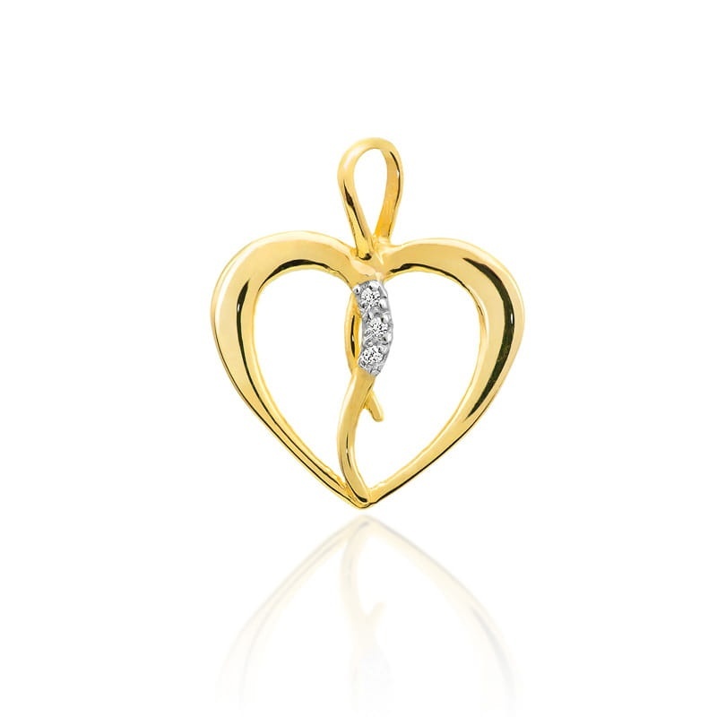 Pandantiv Aur 14K cu Diamante Naturale 0.03 ct