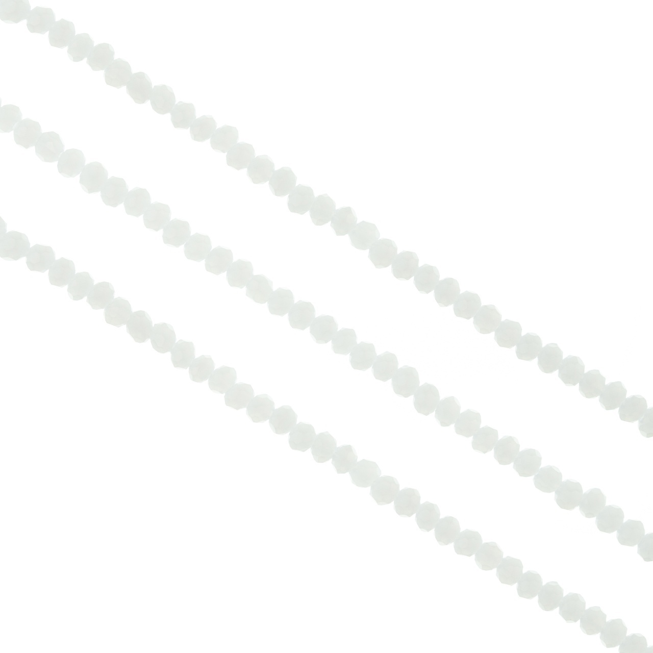 Șirag cristale rondele 3mm - Alb opalescent