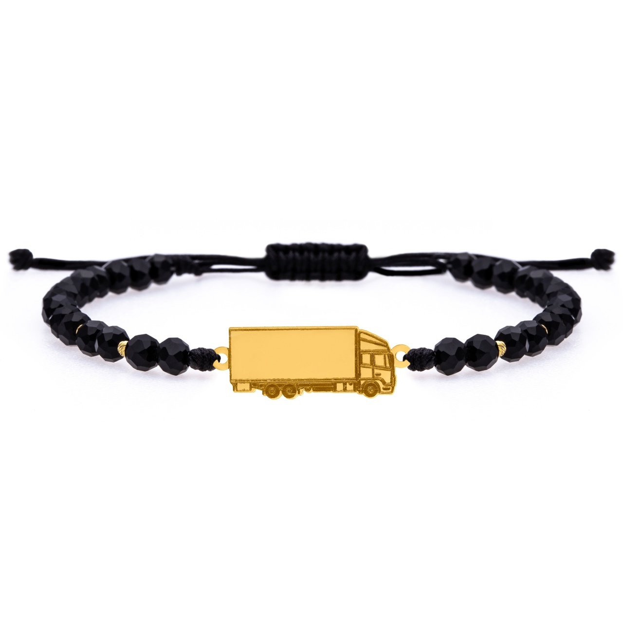 Bratara cu cristale si tir/camion din aur 14k + bilute