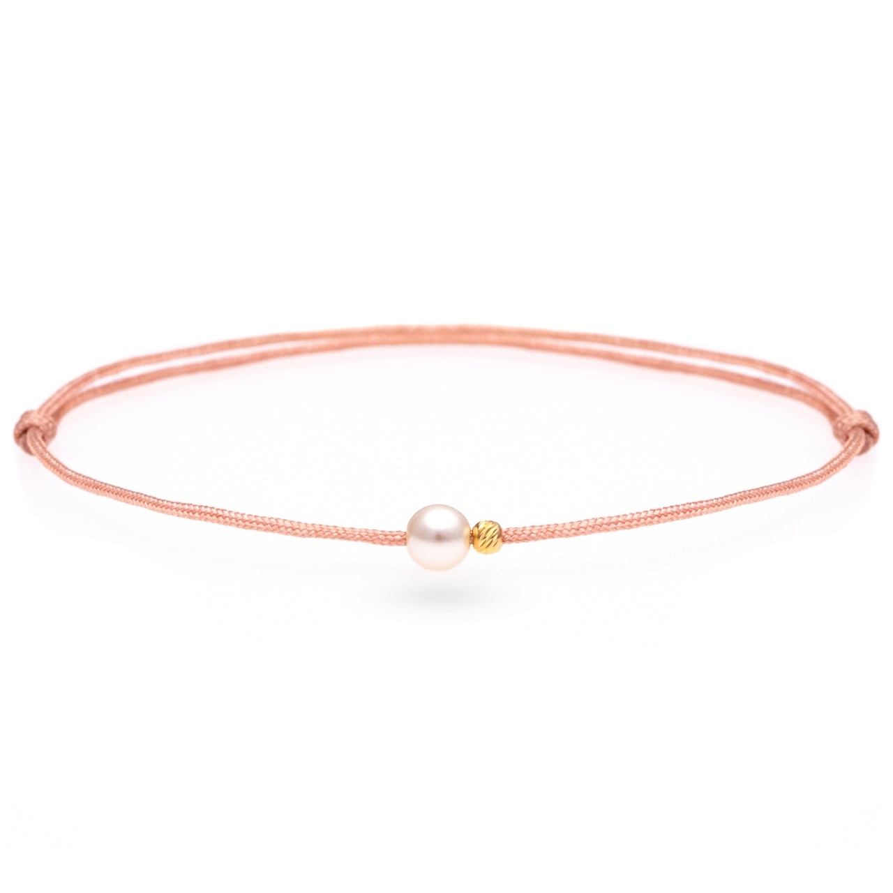 Bratara cu perla de Mallorca 4mm si biluta 2mm din Aur 14k